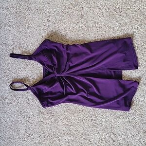 Miracle Suit tankini top, purple, size 8, underwire